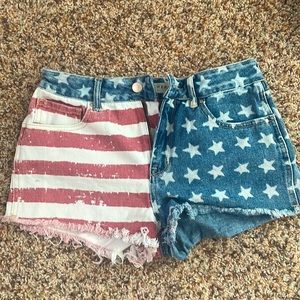 Bullhead high rise American flag shorts